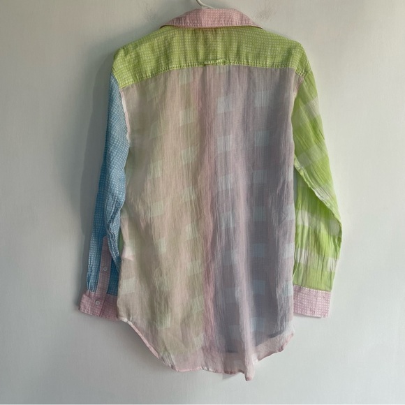 Solid & Striped The Mixed Print Long Oxford Tunic Swim
Coverup Pink Green XS - Picture 5 of 15